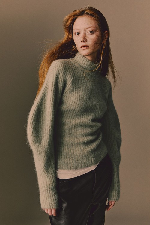 Mohair-blend Rib-knit Sweater