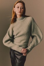 Mohair-blend Rib-knit Sweater