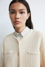 Short Textured-knit Cardigan