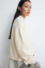 Short Textured-knit Cardigan