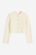 Short Textured-knit Cardigan