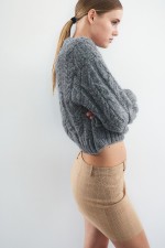 V-Neck Cable-Knit Sweater