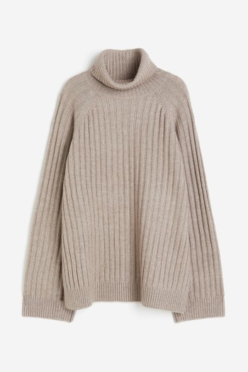 Rib-knit Turtleneck Sweater